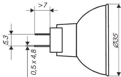 12V 75W G5.3-4.8 - OSRAM SPECIAL HALOGEN DENTILITE™